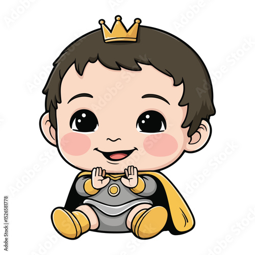 Royal Character with Charming Face in Vector Icons
