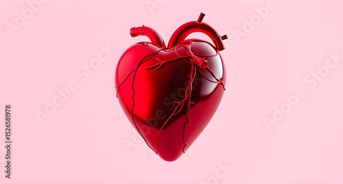 pink heart on white background