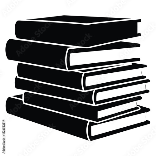 A stack of books, neatly arranged, isolated on white background