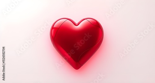 red heart on white background