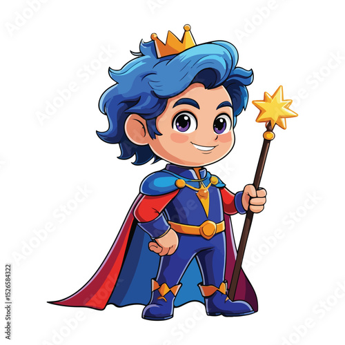 Cute Royal Prince Character Icons in Fantasy Look