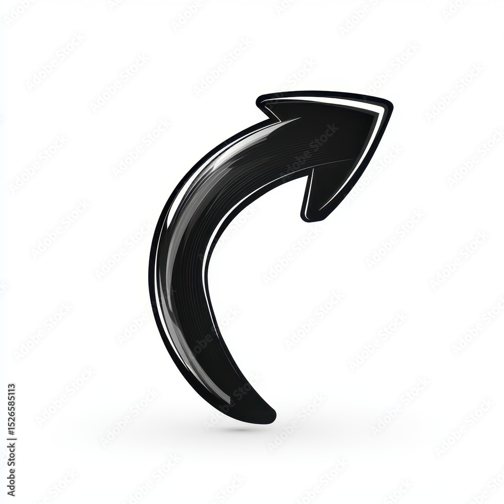 Naklejka premium Single Page Navigation: Right Arrow Icon for Forward Direction in Sleek Black Design on White Background