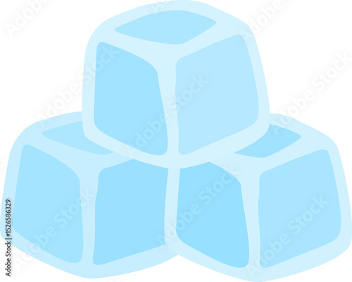 stacked ice cubes flat cartoon illustration
