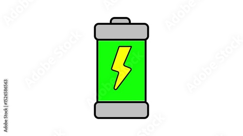 Wallpaper Mural Animation of a fully charged battery and lightning logo on a white background. Torontodigital.ca