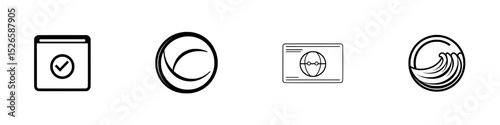 Set of four minimalist icons representing various concepts in a clean and modern design suitable for digital applications