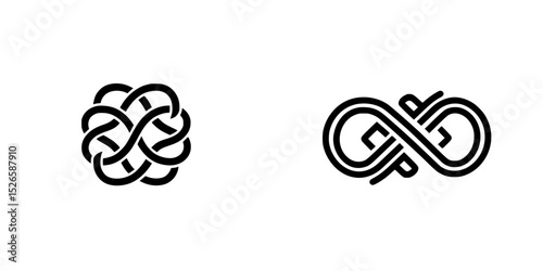 Icon set featuring intricate designs representing unity and infinity suitable for various creative projects
