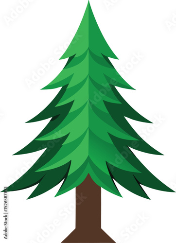 Evergreen Pine Tree Vector Symbol.