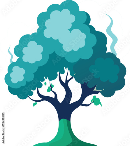 Ethereal Smoke Shaped as a Tree.