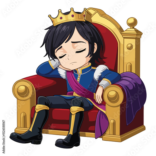 Cute Boy Character in Prince Costume Vector Icons