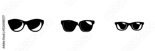Icon set of various styles of sunglasses designed for modern fashion and outdoor activities