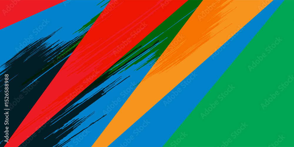 Obraz premium Abstract Background with Green and Yellow Brush Texture and Halftone Effect. Grunge Sport Background, for Event Banner or Poster Design