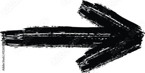 Grunge arrow. Hand drawn grunge brush sketch direction element on chalkboard. Vector illustration