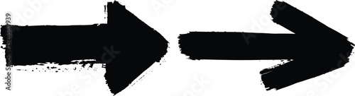 Grunge arrow. Hand drawn grunge brush sketch direction element on chalkboard. Vector illustration