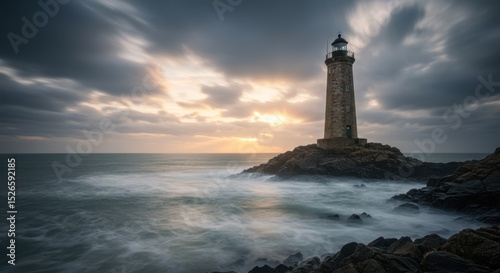 Wallpaper Mural Dramatic Coastal Lighthouse Under Sky On Stormy Day Torontodigital.ca