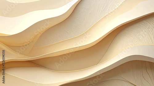 Abstract golden brown wavy silk texture vector design for soft light fabric backgrounds