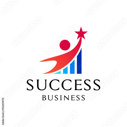 Success people template logo design vector icon