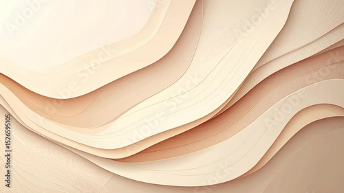 Light brown abstract wavy lines create a soft, smooth fabric texture background