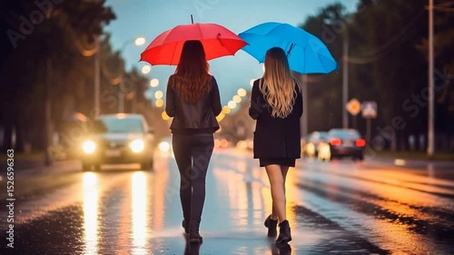 amiche sotto la pioggia