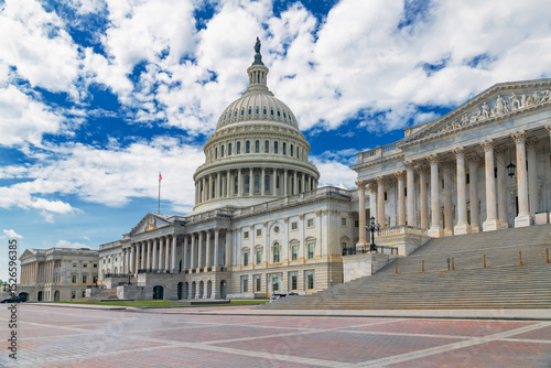Iconic U.S. Capitol Building Under Blue Sky