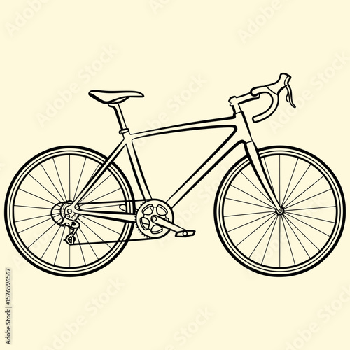 High-Detail Racing Bike Outline for Logos and Icons