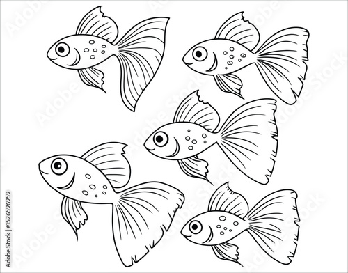 Guppy Fish Clipart for Logo and Design Use