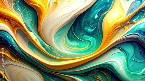 Colorful abstract fractal wave pattern with swirling liquid blue and light artistic flow design illustration