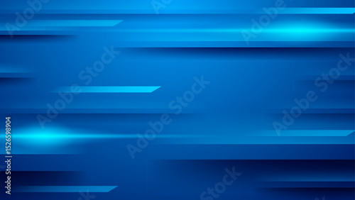Blue light abstract futuristic background with horizontal lines