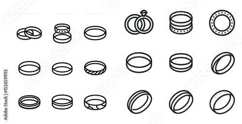 Elegant wedding and engagement rings collection for jewelry design projects