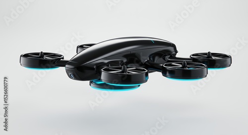 Modern drone hovering image