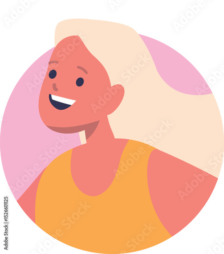Happy excited girl kid character