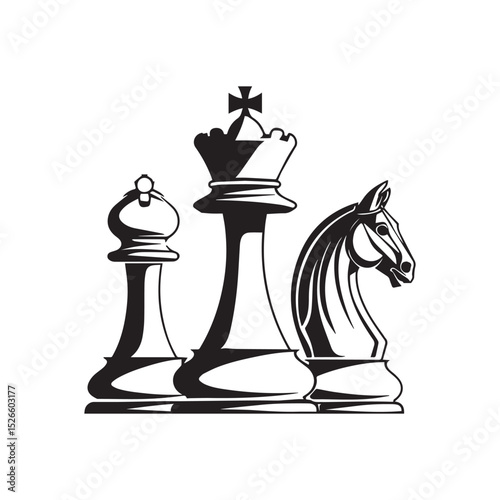 black chess piece on white background