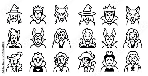 Collection of iconic fantasy characters for storytelling and design projects
