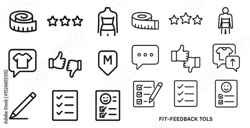 Feedback and measurement icons for rating and evaluation design
