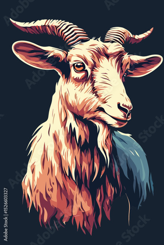 vector illustration of a goat