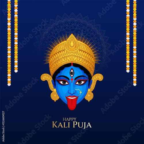 illustration of Goddess Kali Chaudas celebration Template Design