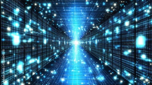 Wallpaper Mural Digital tunnel filled with glowing data streams. Torontodigital.ca