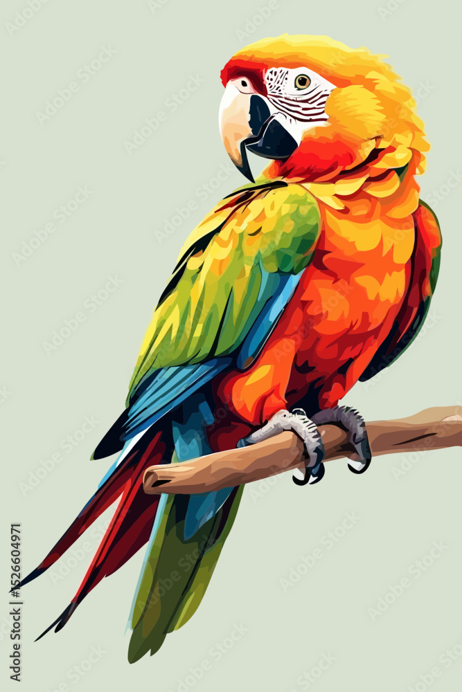 Fototapeta premium parrot on a branch