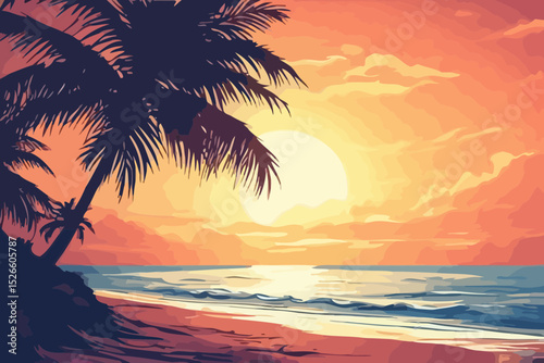 sunset on the beach