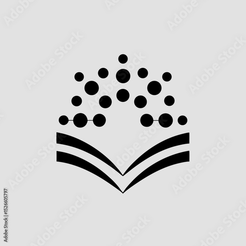 Elegant Geometric Logo Design Starburst and Open Book Symbol Representing Knowledge and Innovation