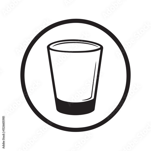 empty glass icons in flat vector style. Represents drinking, hydration, minimalism, and kitchenware. Perfect for food and beverage design, restaurant menus, apps, and lifestyle projects.