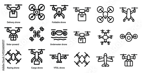 Diverse drone types for modern technology and delivery innovation