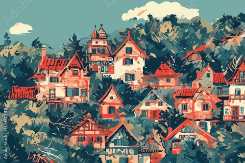 vector of the old town of tallinn estonia
