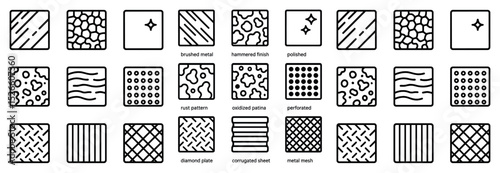 Diverse metal textures collection for industrial design and decoration