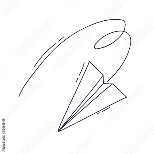 A paper airplane in flight symbolizes innovation and freedom, aligning with HeartwithCircuitBreak's themes.