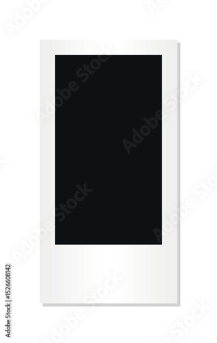 Blank square vertical instant photo frame mockup with transparent background isolated retro snapshot style empty polaroid paper template for memory layout gallery design decoration print