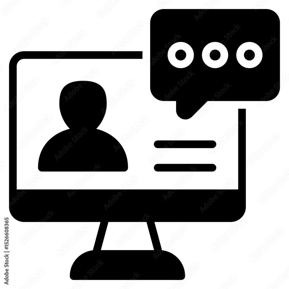 Online Consultant outline mixed icon Online Consultant outline mixed icon