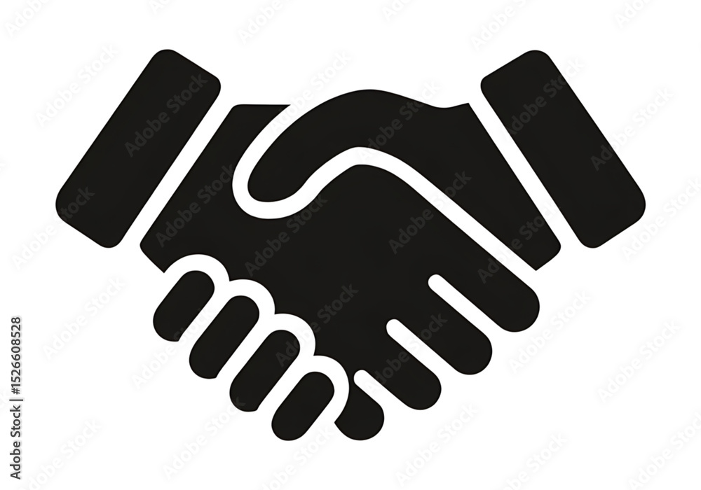 Obraz premium Two hands shaking in agreement partnership deal, On Transparent Background