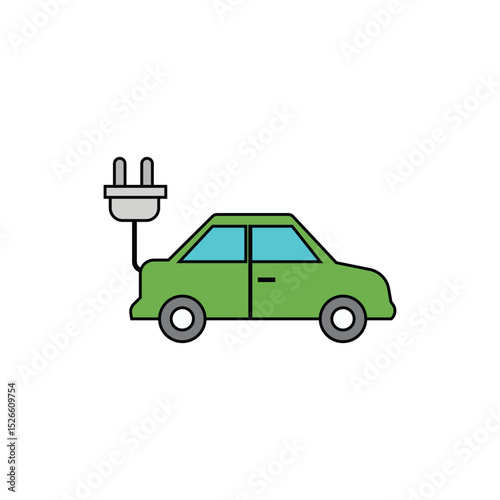 Electric car with charging cable port