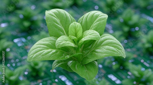 Economic growth visualization digital environment nature green plants macro viewpoint concept of progress
