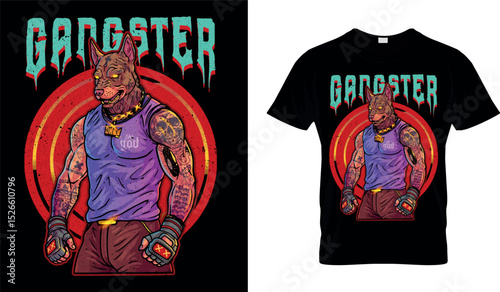 Gangster t-shirt design.Colorful and fashionable t-shirt design for men and women.
